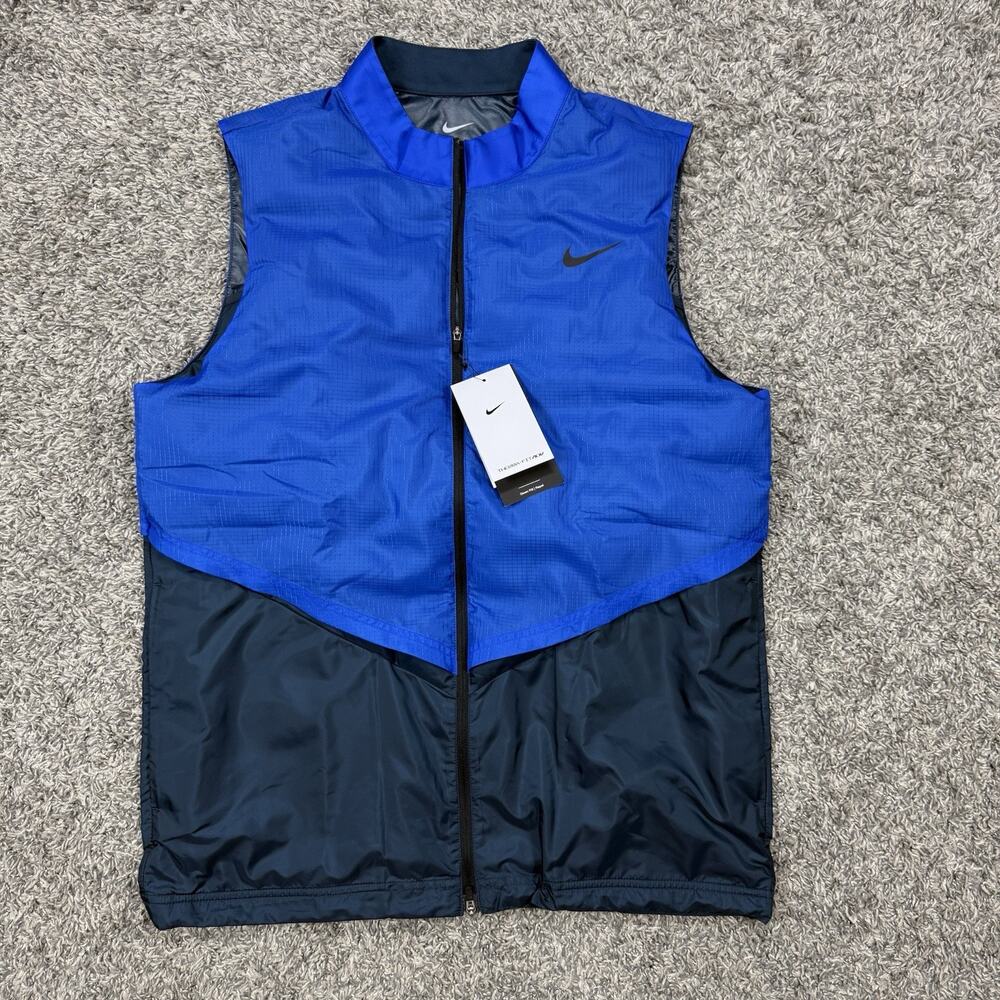 Men M Nike Therma-FIT ADV Repel Golf Down Fill Zip Vest Blue NWT FQ0447-478